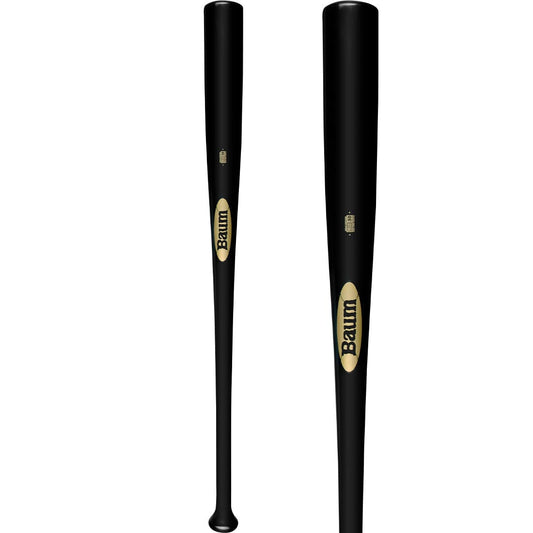 BAUM Bat Gold Stock (-3) Maple Baseball Bat: BBMSGSTKPRO3-BK