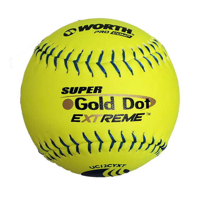 Worth 12" USSSA Super Gold Dot Extreme Classic M Softballs (Dozen): UC12CYXT