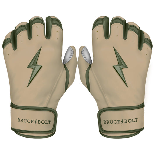 Bruce Bolt Premium Pro Military Series Short Cuff Batting Gloves: Beige