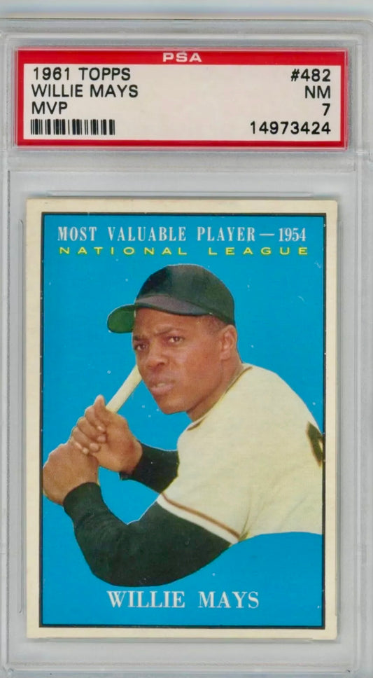 1961 Topps Willie Mays MVP #482 PSA 7 NM Giants HOF