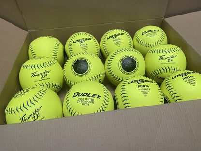 Dudley Thunder ZN 12" PRO M USSSA Slowpitch Softballs (DOZEN): 4U554