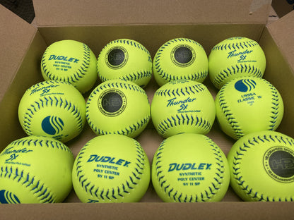 Dudley Thunder SY 11" Classic W Synthetic 44/400 USSSA Slowpitch Softballs (DOZEN): 4U542Y