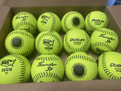 Dudley Thunder SY HYCON ICON NSA 12" Synthetic Slowpitch Softballs (DOZEN): 4E824Y