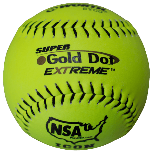 Worth 12" Super Gold Dot NSA Slowpitch Softballs (Dozen): NI12CY