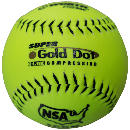 Worth 12" Super Gold Dot NSA Slowpitch Softballs 44/400 (Dozen): NI12SY