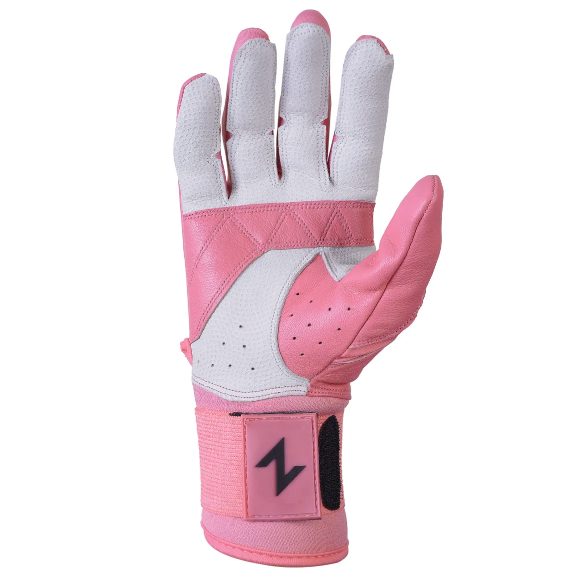 Squad Series Double Wrap Cuff Cabretta Leather Batting Gloves - Pink & White