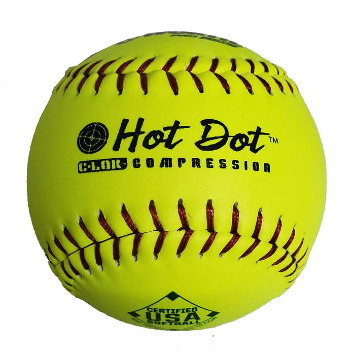 Worth 12" ASA Hot Dot Slowpitch Softballs (Dozen): AHD12CY