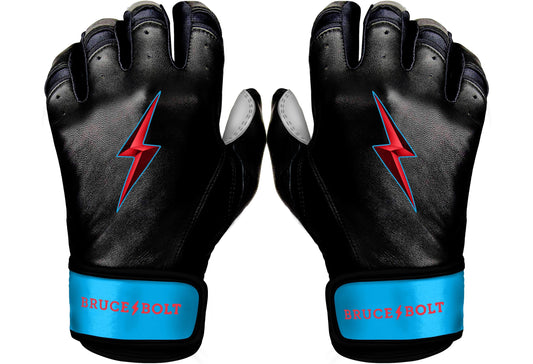 Bruce Bolt PREMIUM PRO BRINSON Series Short Cuff Batting Gloves: Black