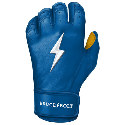 Bruce Bolt PREMIUM PRO Short Cuff Batting Gloves: Royal