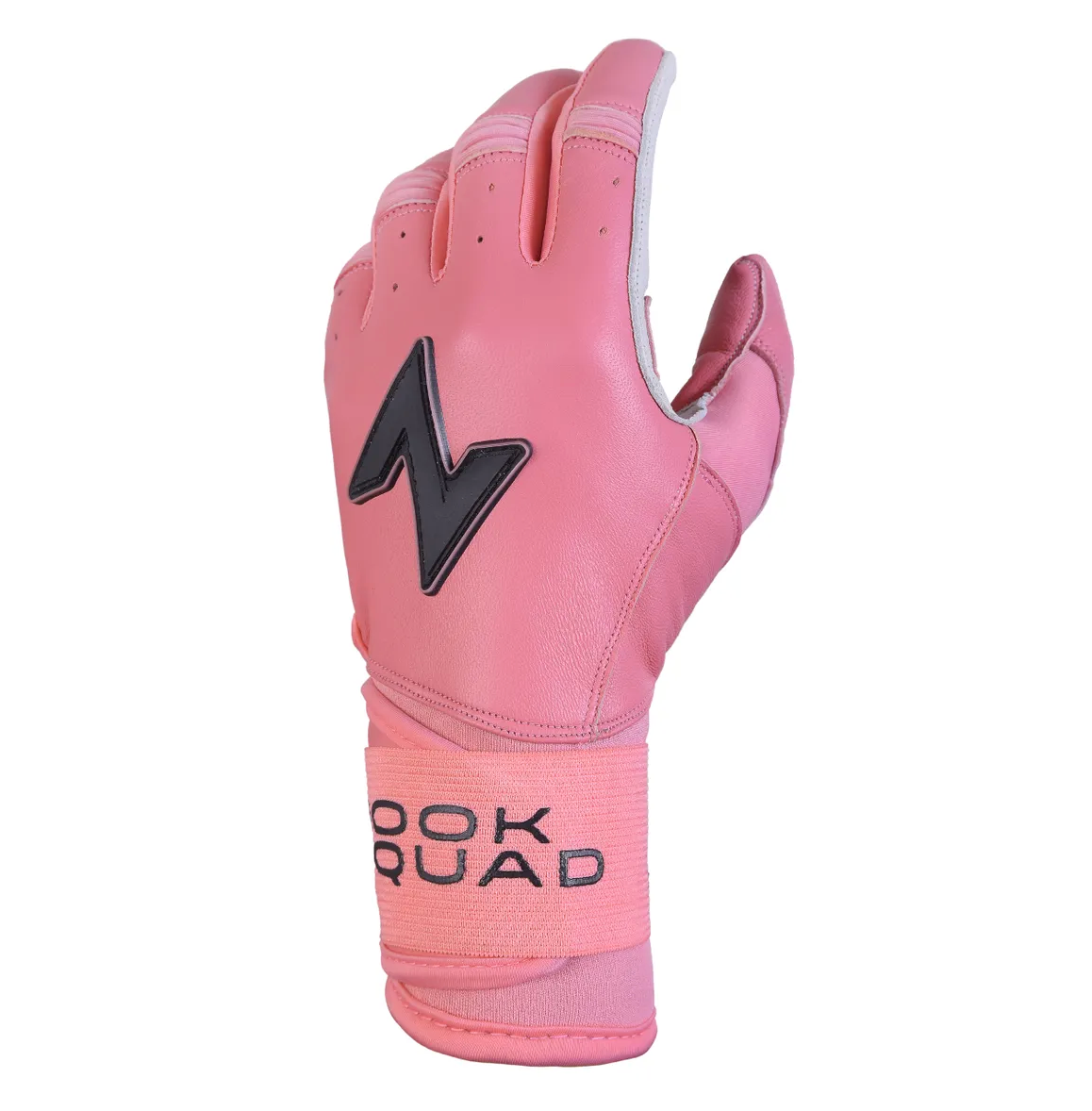 Squad Series Double Wrap Cuff Cabretta Leather Batting Gloves - Pink & White