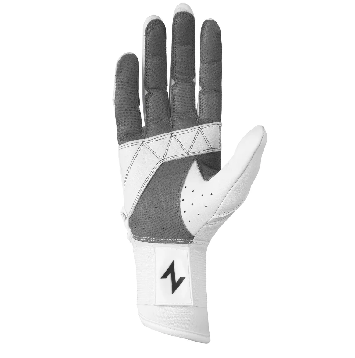 Squad Series Double Wrap Cuff Cabretta Leather Batting Gloves - White & Grey