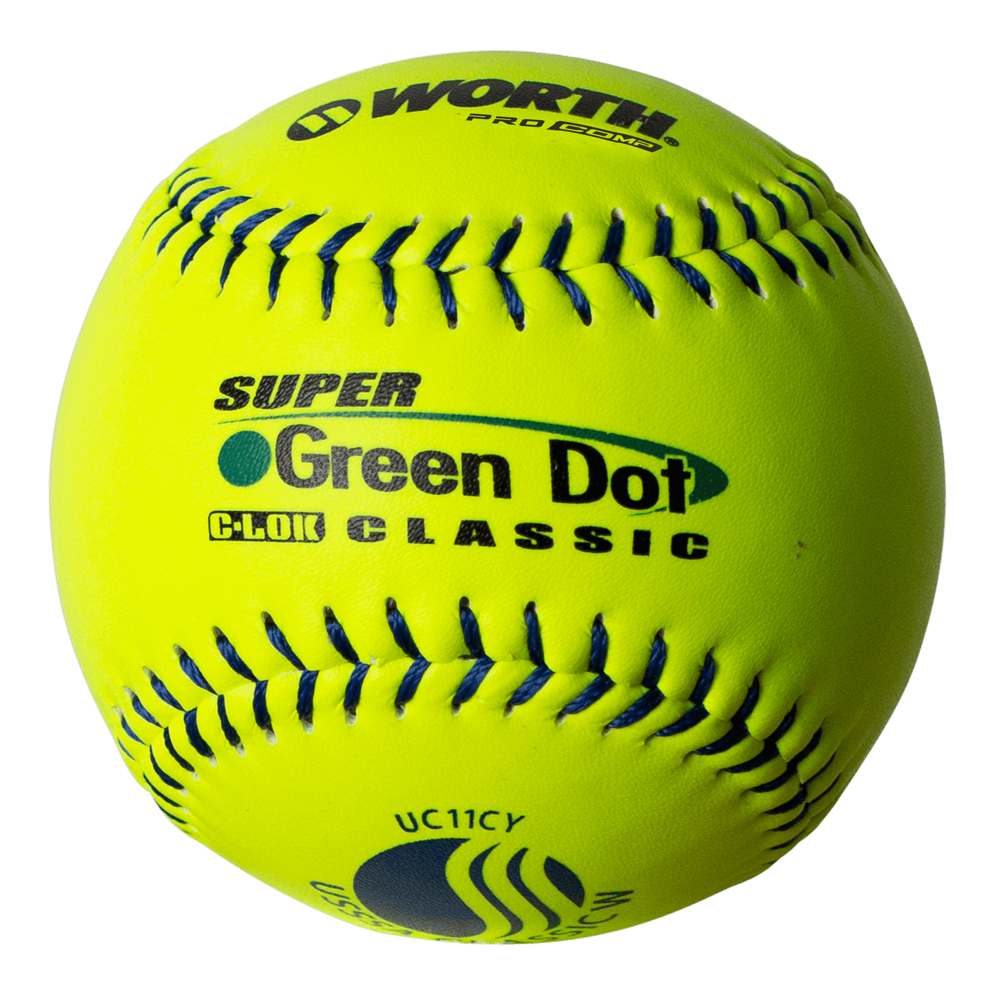 Worth 11" USSSA Super Green Dot Classic W Composite Softballs (Dozen): UC11CY