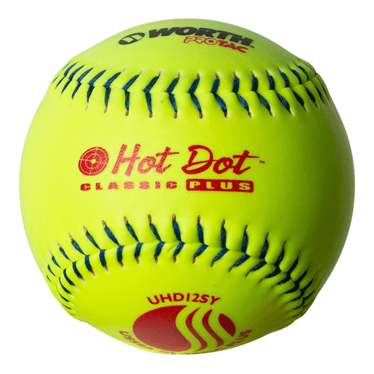 Worth 12" Classic Plus USSSA Hot Dot Slowpitch Softballs (Dozen): UHD12SY