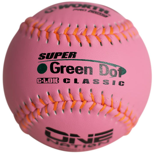 Worth Pink 11" One Nation Super Gold Dot Extreme 40/325 Slowpitch Softballs (One Dozen): WON11CP