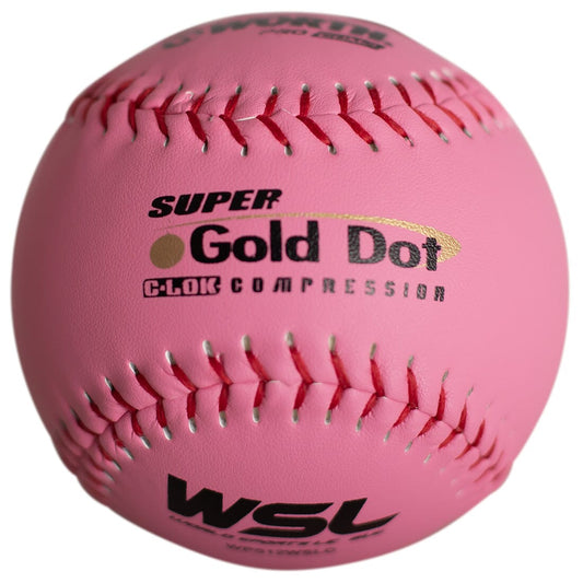 Worth Pink 12" WSL Super Green Dot 44/400 Slowpitch Softballs (Dozen): WPS12WSLC