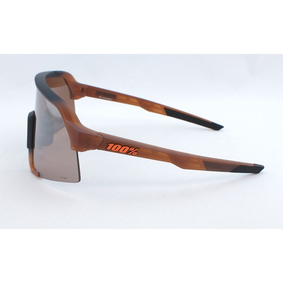 100% S3 Sunglasses Matte Translucent Brown Fade - HiPER Silver Mirror Lens